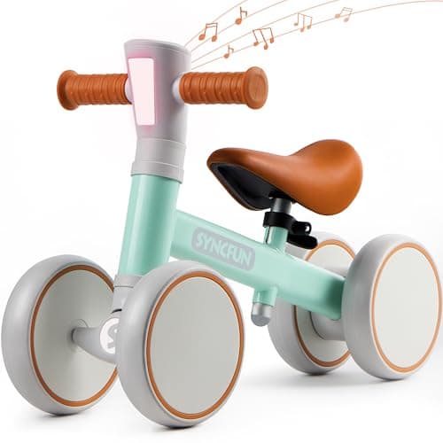 SYNCFUN Baby Balance Bike with Music and Light for 1-2 Year Old Toddlers, 1st Birthday Gift, One Year Old Birthday Gift for Boys Girls, Outdoor Baby Toys (Blue) - Image 1