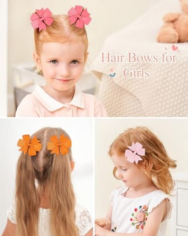 Choicbaby 60pcs 3 Inches Boutique Grosgrain Ribbon Pinwheel Hair Bows for Baby Girls, Toddler Bows Hair Clip Birthday Gifts In Pair - Image 8