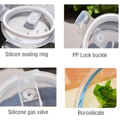 H.JSS WDJS 24 Oz Glass Food Storage Container, 3 Cup Round Glass Soup Container with Airtight Lids, Round Food Containers, Leakproof Soup Storage Container, DishwasherMicrowave & Freezer Safe (4 Pack) - Image 5