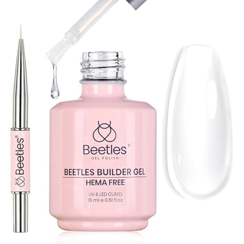 Beetles Builder Gel HEMA-Free-Sheer Breeze 0.5 oz 7 in 1 for Building Apex Strengthening Thickening Extension DIY Salon at Home for Beginner Sensitive Nails,Clear Builder Nails Gel Kit,UV Lamp Needed - Image 1