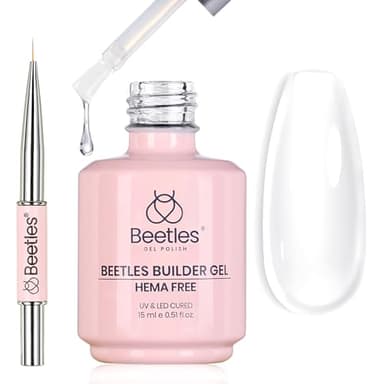 Beetles Builder Gel HEMA-Free-Sheer Breeze 0.5 oz 7 in 1 for Building Apex Strengthening Thickening Extension DIY Salon at Home for Beginner Sensitive Nails,Clear Builder Nails Gel Kit,UV Lamp Needed - Image 1