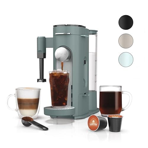 Ninja Pods & Grounds Specialty Single-Serve Coffee Maker, K-Cup Pod Compatible, Built-In Milk Frother, 6-oz. Cup to 24-oz. Travel Mug Sizes, Iced Coffee Maker, 1550 watts, Sage Green, PB051SG - Image 1