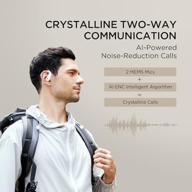 1MORE Fit Open Earbuds S50, Open Ear Wireless Headphones Bluetooth 5.3 with 4 Microphone, Earbuds with Earhooks for Sports Running, IPX7, Fast Charging, 38H-Playtime, Preset EQ Via App, White - Image 7