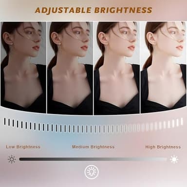 MISAVANITY Large Vanity Makeup Mirror with Lights 23"X18" Lighted Hollywood Mirror with 10X Magnification and USB Charger for Bedroom Dressing Room Tabletop 15 Dimmable LED Lights 360 Degree Rotating - Image 7