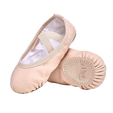 Stelle Ballet Shoes for Girls Toddler Ballet Slippers Soft Leather Boys Dance Shoes for Toddler/Little Kid/Big Kid (Ballet Pink, 12ML) - Image 1