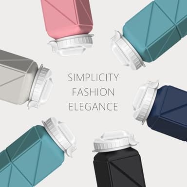 BEAUTAIL Collapsible Water Bottles 20.6oz 2 Pack, Silicone Foldable Portable Water Bottle, Lightweight Reusable Leakproof for Travel Camping Hiking Cycling Yoga Sports Outdoor (Blue+DarkBlue) - Image 8