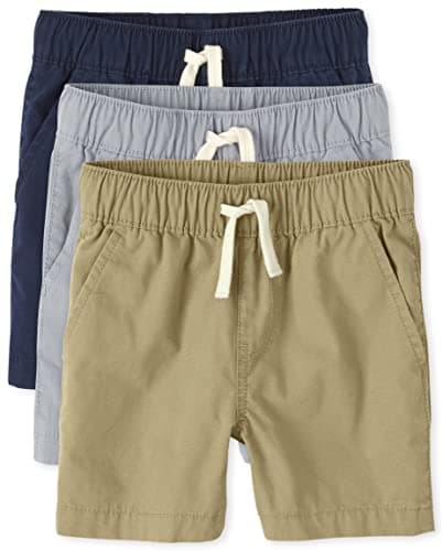 The Children's Place Baby Boys And Toddler Boys Pull on Jogger Shorts,Fin Gray/Flax/Tidal 3 Pack,2T - Image 1
