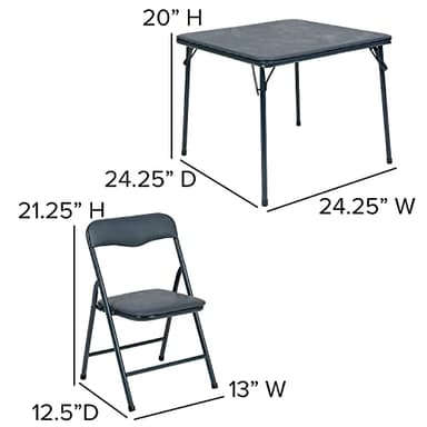 Flash Furniture Mindy Kids Navy 5 Piece Folding Table and Chair Set - Image 6
