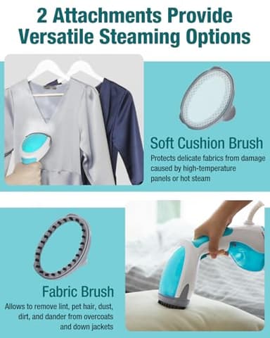 BEAUTURAL Steamer for Clothes, Portable Handheld Garment Fabric Wrinkles Remover, 30-Second Fast Heat-up, Auto-Off, Large Detachable Water Tank - Image 5