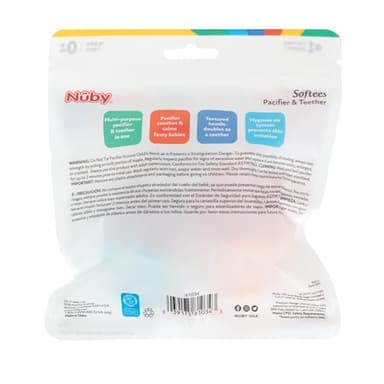 Nuby Silicone Softees Pacifier and Teethers - (5-Pack) Silicone Baby Pacifiers and Teethers - 0+ Months - Assorted Pastel Colors - Image 7