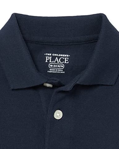 The Children's Place Baby Boys and Toddler Boys Short Sleeve Pique Polo, Nautico, 9-12 MONTHS - Image 2