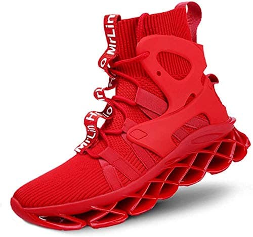 Hello MrLin Men's Running Shoes Non Slip Athletic Tennis Walking Blade Type Sneakers Hip Hop Red - Image 1