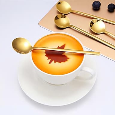 6 Pcs 6.7 Inches Gold Coffee & Tea Spoons - Stainless Steel Iced Tea & Espresso Spoons for Coffee Bar Accessories - Image 5