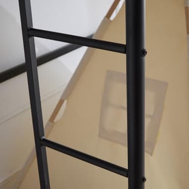 VINGLI Full Size Loft Bed Kids Loft with 2 Stairs Design,Space-Saving Double Bed for Teens, Adults, Heavy Duty Metal Square Slat, No Box Spring Needed,Black - Image 3