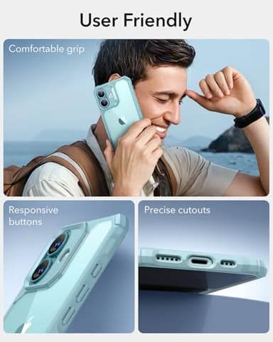 ESR for iPhone 16 Case, Military-Grade Protection with Shock-Absorbing Corners, Scratch-Resistant and Anti-Yellowing Acrylic Back, Slim Protective Phone Case, Air-Armor Series, New Clear Green - Image 7