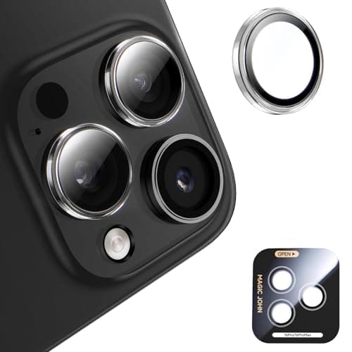 MAGIC JOHN for iPhone 16 Pro Max/16 Pro Camera Lens Protector [Alignment Kit&1:1 Invisible Perfect Fit] 9H Aerospace Tempered Glass Anti-Scratch Durable, Individual Cover Ring, Case Friendly, Set of 2, Clear - Image 1