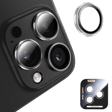 MAGIC JOHN for iPhone 16 Pro Max/16 Pro Camera Lens Protector [Alignment Kit&1:1 Invisible Perfect Fit] 9H Aerospace Tempered Glass Anti-Scratch Durable, Individual Cover Ring, Case Friendly, Set of 2, Clear - Image 1
