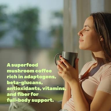 Organic Mushroom Coffee, 10oz – 10 Adaptogenic Mushrooms with Arabica Coffee + MCT Oil for Smooth Flavor – Turkey Tail, Lions Mane, Cordyceps, Chaga, Reishi – Immune, Energy,& Brain Support Supplement - Image 4