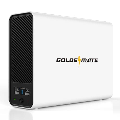 GOLDENMATE 1000VA/800W Lithium UPS Battery Backup and Surge Protector, Sinewave UPS System with LiFePO4 Battery(230.4 Wh), 2025 Upgraded Pro Ver. with Communication Port, 8 Outlets, LCD Display, White - Image 1