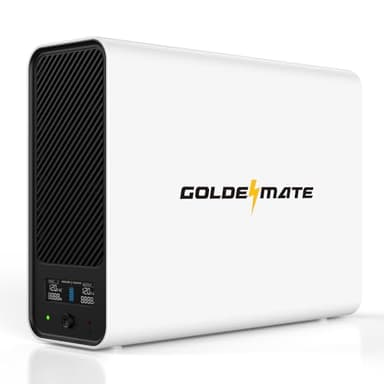 GOLDENMATE 1000VA/800W Lithium UPS Battery Backup and Surge Protector, Sinewave UPS System with LiFePO4 Battery(230.4 Wh), 2025 Upgraded Pro Ver. with Communication Port, 8 Outlets, LCD Display, White - Image 1