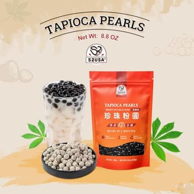 52USA Boba Tapioca Pearl, Black Sugar Flavor, Fresh Bubble Tea Pearl, 8.8 Oz (250 g), Black Tapioca Pearl For Bubble Tea, Ready in 5 Minutes (Pack of 1) - Image 5
