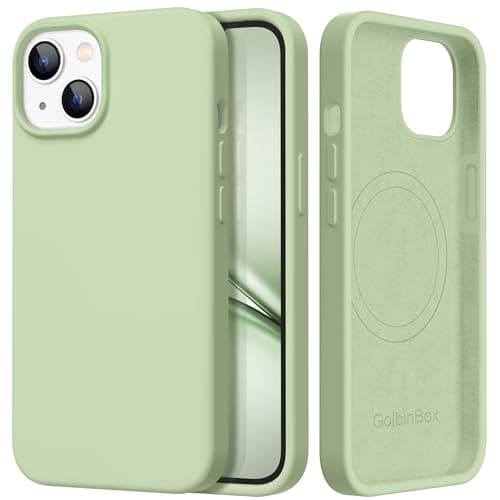 GolbinBox Magnetic for iPhone 15 Case, Compatible with MagSafe, [Soft Anti-Scratch Microfiber Lining], Slim Liquid Silicone Shockproof Protective Phone Case for iPhone 15 6.1 inch, Matcha - Image 1