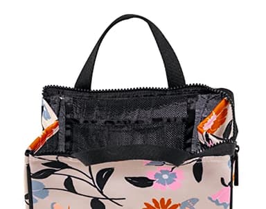 Kate Spade New York Portable Soft Cooler Lunch Bag with Silver Insulated Interior Lining and Storage Pocket, Floral Garden - Image 4