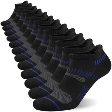 COOPLUS Mens Ankle Socks Athletic Cushioned Breathable Low Cut Tab With Arch Support - 6 Pairs - Image 3