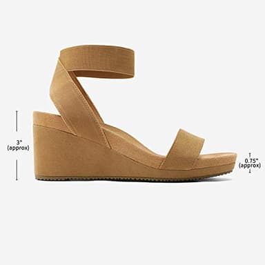 DREAM PAIRS Womens Elastic Ankle Strap Open Toe Platform Wedge Sandals Comfortable Summer Shoes for Women,Size 5,Camel,NINI-5 - Image 2