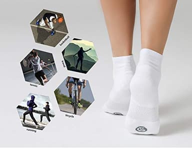 CelerSport 6 Pack Women's Ankle Socks with Cushion, Sport Athletic Running Socks, 6 Pair White, Small - Image 6