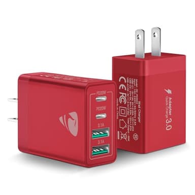 USB C Charger Block 2-Pack, Aiminu 40W 4-Port Fast USB C Charger Cube PD Power Delivery Fast Type C Charging Block Plug Adapter for iPhone 16/15/14/13/12/11/Pro Max, XS/XR/X, iPad, Android Phones - Image 1