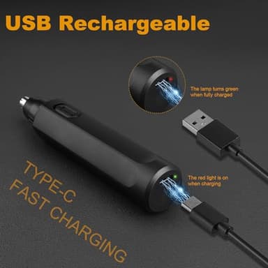 NiceBirdie Nose Hair Trimmer for Men Women, USB Rechargeable Electric Ear Nose Hair Trimmer Clipper, Professional IPX7 Waterproof Dual Edge Blades for Easy Cleaning (Black) - Image 5