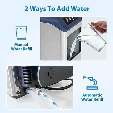 Aeitto Nugget Ice Maker Countertop, 55 lbs/Day, Chewable Ice Maker, Rapid Ice Release in 5 Mins, Auto Water Refill, Self-Cleaning, Stainless Steel Housing Ice Machine, Blue - Image 5
