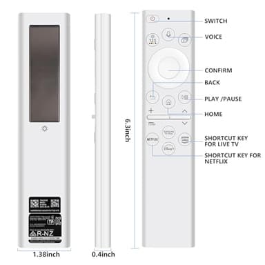 BN59-01391A Solar Voice Remote Replacement for Samsung Frame TV Remote with Bluetooth Rechargeable Solar Cell, for Samsung 2021-2023 Smart TVs Ultra HD 4K 8K Neo QLED UHD, 4 Shortcut Buttons, White - Image 5