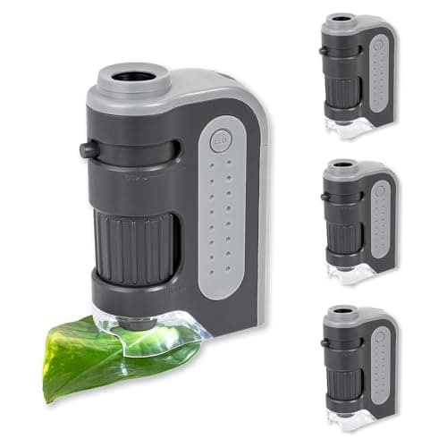 Carson MicroBrite Plus 60x-120x Power LED Lighted Pocket Microscope - Set of 4 (MM-300MU),Black/Grey - Image 1