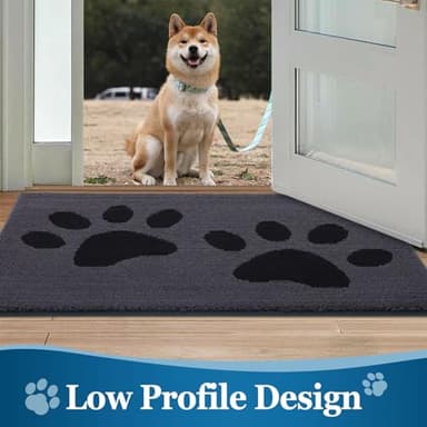 Buganda Dog Door Mat for Muddy Paws, Absorbent Dirt Trapper Washable Indoor Doormats, Non Slip Low-Profile Mud Mat for Dogs, Front Entrance Doormat for Inside Floor (30x20 Inches, Black) - Image 6
