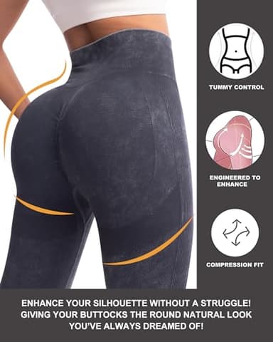 CHRLEISURE Workout Leggings Sets for Women, Gym Scrunch Butt Butt Lifting Seamless Leggings 3 Piece (2Black,MS Black, L) - Image 2