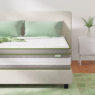 Novilla Queen Mattress, 12 Inch Hybrid Pillow Top Queen Size Mattress in a Box with Gel Memory Foam & Individually Wrapped Pocket Coils Innerspring for a Cozy & Peaceful Sleep - Image 1