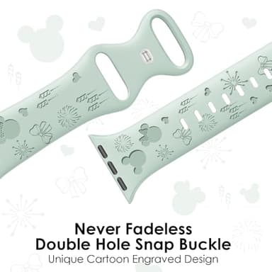 4 PACK Engraved Silicone Bands Compatible with Apple Watch Band 40mm 38mm 41mm 42mm 44mm 45mm 46mm 49mm Women Breathable Soft Cute Sport Replacement Strap for iWatch SE Series 10 9 8 7 6 5 4 3 2 1 - Image 4