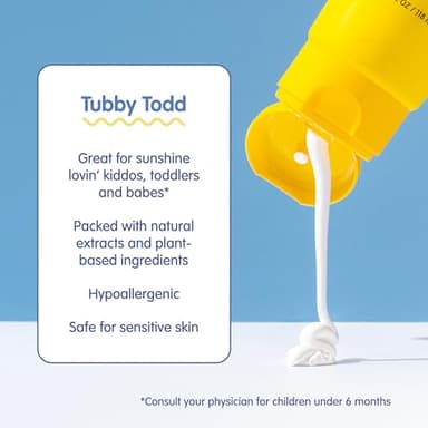 TUBBY TODD Mineral Sunscreen SPF 50 - Broad Spectrum Sunscreen Lotion for Kids - Water-Resistant for 80 Minutes - Safe for Sensitive Skin - Non-Greasy Feel - 2 Pack, 4 Fl Oz - Image 4