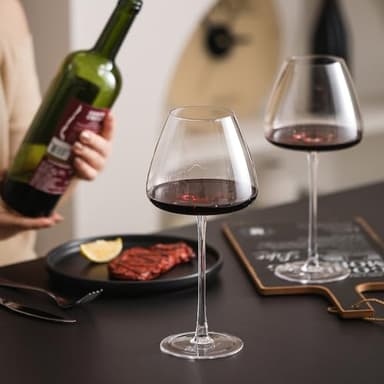 Leijosya Crystal Red Wine Glasses, 24 oz Long Stem, Set of 2 with Gift Box (Large) - Image 7