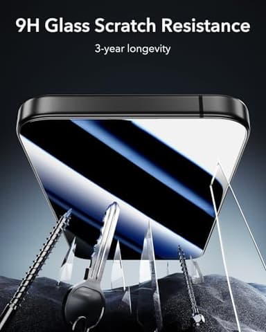 ESR 3 Pack 9H+ Glass for iPhone 16 Pro Privacy Screen Protector, [Military Grade Shatterproof & Longest Durable] Armorite Anti-spy Tempered Glass with UltraFit Tray - Image 8