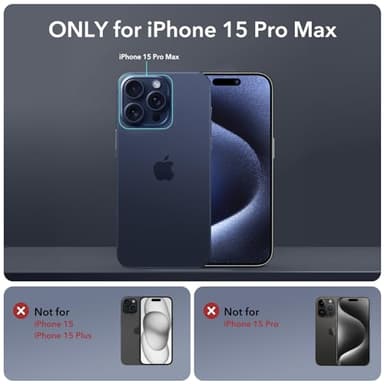 ESR for iPhone 15 Pro Max Case with Stand, Compatible with MagSafe, Full-Body Military-Grade Drop Proof Case with Built-in 9H+ Tempered Glass Screen Protector, Armor Series, Clear Black - Image 2