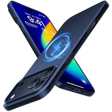 TORRAS Magnetic Slim Fit for iPhone 17 Pro Case 6.3 inch, Ultra-Thin, Compatible with MagSafe, Lightweight Matte Anti-Scratch Hard PC Cover Phone Case for iPhone 17 Pro OriginFit, Deep Blue - Image 1