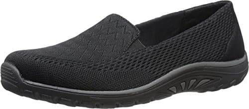 Skechers Women's Reggae Fest-Willows Loafer Flat, Black, 9 Wide