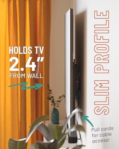 ECHOGEAR Wall Mount TV Bracket for TVs Up to 90" - Low Profile Design Tilts to Eliminate Glare - Includes Drilling Template & Can Be Leveled After Install - UL Listed for Safety - Image 5