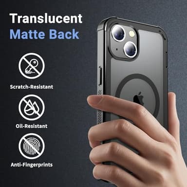 jaroco Magnetic for iPhone 13 Case, [Compatible with MagSafe][Military Grade Drop Protection][Heavy Duty Protection][Non-Slip][Shockproof] 2-Layer Durable Bumper Phone Case 6.1''-Black - Image 8