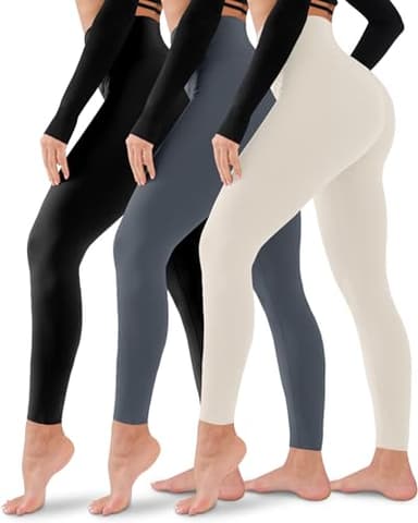 3 Pack Leggings for Women-No See-Through High Waisted Tummy Control Yoga Pants Workout Running Legging - Image 1