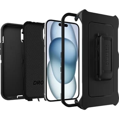 OtterBox iPhone 15 Plus and iPhone 14 Plus Defender Series Case - Black, screenless, Rugged & Durable, with Port Protection, Includes Holster Clip Kickstand - Image 4