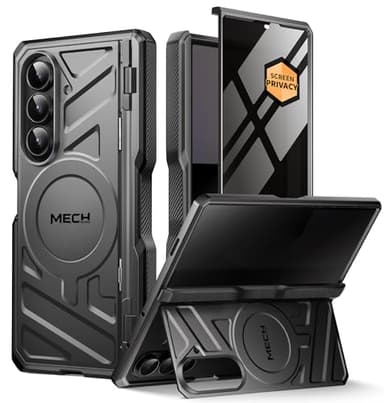 TONGATE for Galaxy Z Fold 7 Case with Privacy Screen Protector, [Compatible with MagSafe][Anti Spy] Shockproof Phone Case, Built-in Stand & Belt Clip & Hinge Cover for Samsung Z Fold 7 2025 8", Black - Image 1